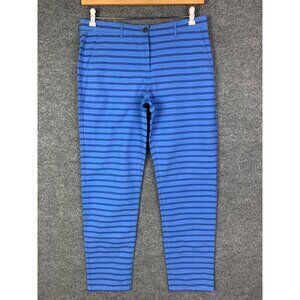 NWT‎ Khakis By Gap Blue Striped Womens Broken-In Straight Pant Size 08